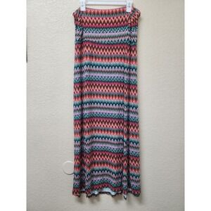 Everlast Chevron Maxi Skirt Strapless Dress Womens Size XL Multicolor ZigZag